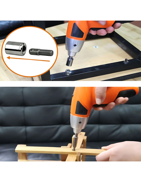 Mini Taladro Atornillador 3.6V Batería Recargable Kit 45 Accesorios y Maletín