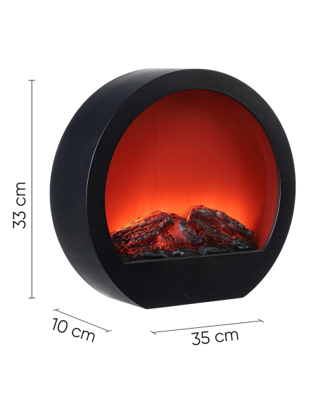 Chimenea Decorativa Redonda Moderna con LED Efecto Llama a Batería