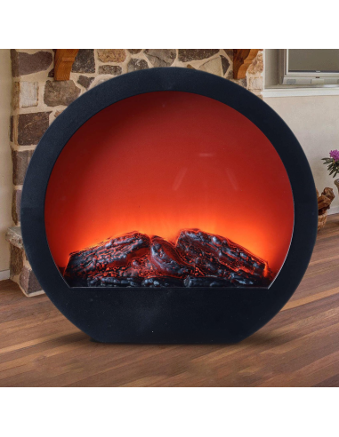 Chimenea Decorativa Redonda Moderna con LED...