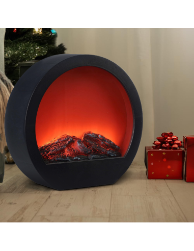 Chimenea Decorativa Redonda Moderna con LED...