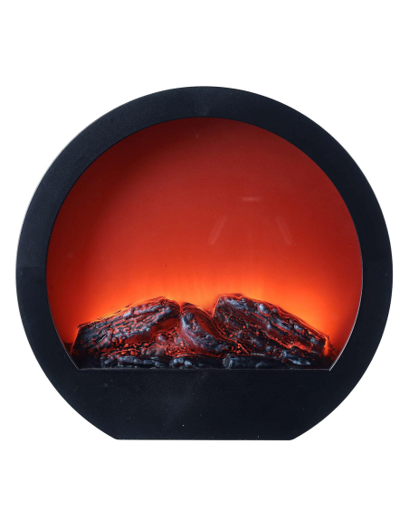 Chimenea Decorativa Redonda Moderna con LED Efecto Llama a Batería