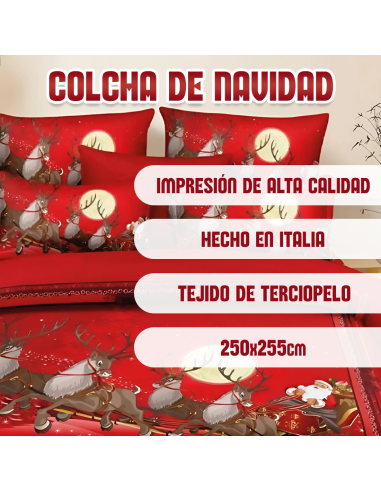 Edredón de Vellón con Estampado de Renos de...