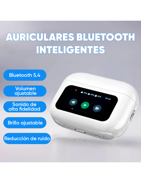 Auriculares A9 Pro, Bluetooth 5.4, inalámbricos, pantalla LED, sonido HI-FI