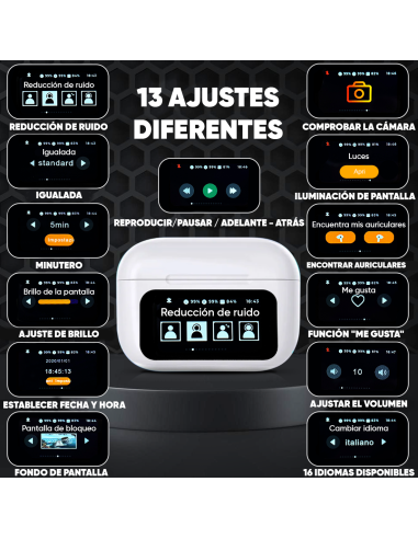 Auriculares A9 Pro, Bluetooth 5.4,...