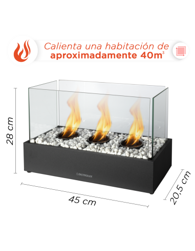 Chimenea Eléctrica de Bioetanol 1100W de Mesa...