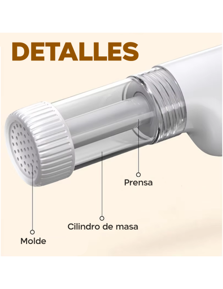 Máquina para Pasta Fresca Spaghetti Tagliatelle con 6 Moldes Eléctrica Portátil