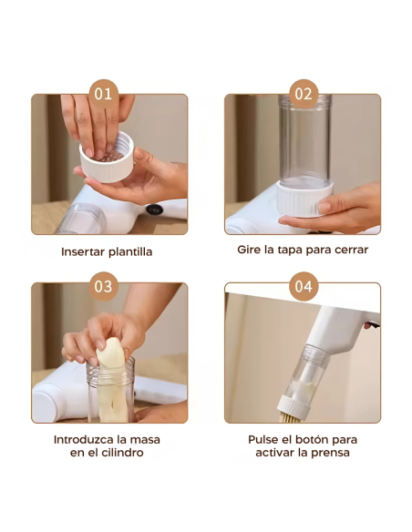 Máquina para Pasta Fresca Spaghetti Tagliatelle con 6 Moldes Eléctrica Portátil