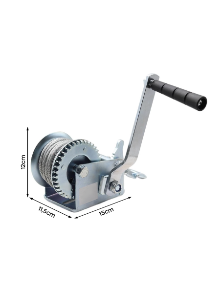 Cabrestante Manual hasta 360kg 800lb, Winche con Gancho para Remolque