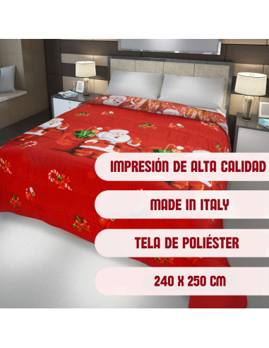 Edredón Navideño Matrimonial Estampado con Papá...