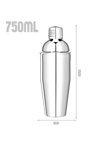Set de Cócteles 8 Piezas Shaker Acero 750ml Kit Bartender Profesional