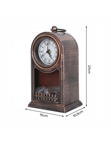 Reloj Decorativo de Mesa Vintage con Chimenea a...