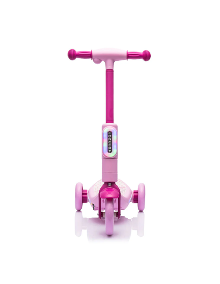 Monopatín eléctrico niños LT983 Deluxe de 3 ruedas con luces RGB multicolores.