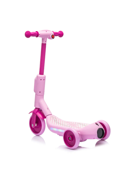 Monopatín eléctrico niños LT983 Deluxe de 3 ruedas con luces RGB multicolores.