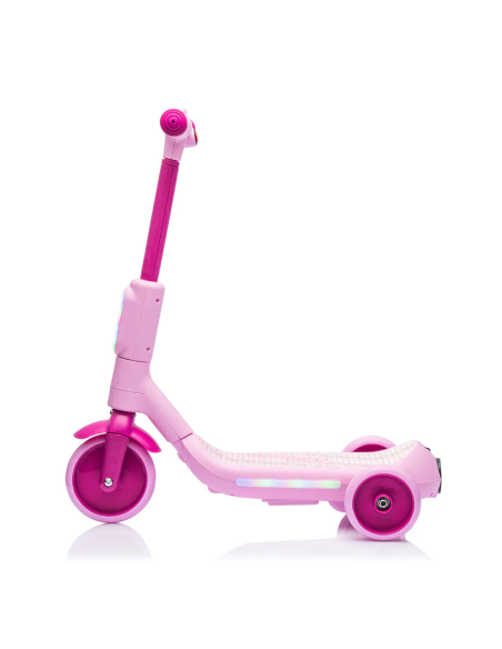 Monopatín eléctrico niños LT983 Deluxe de 3 ruedas con luces RGB multicolores.