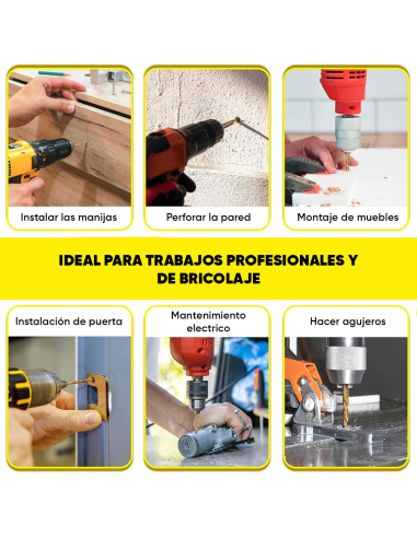 Set Brocas Taladro 100 piezas Acero Antióxido...