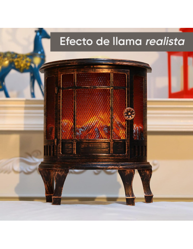 Chimenea Decorativa de Bronce con Efecto Llama,...
