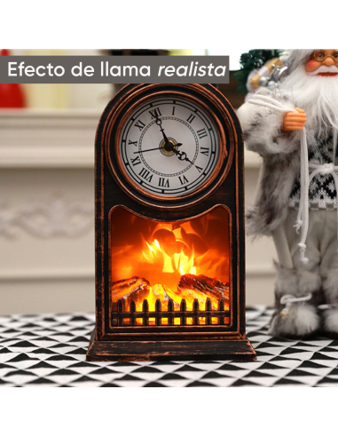 Reloj Decorativo de Mesa Vintage con Chimenea a...