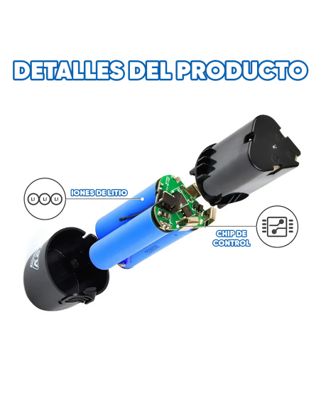Batería de litio 12V recargable para taladro y herramientas
