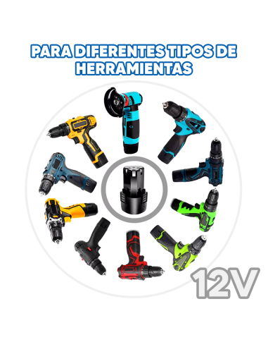 Batería de litio 12V recargable para taladro y...