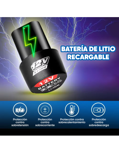 Batería de litio 12V recargable para taladro y...