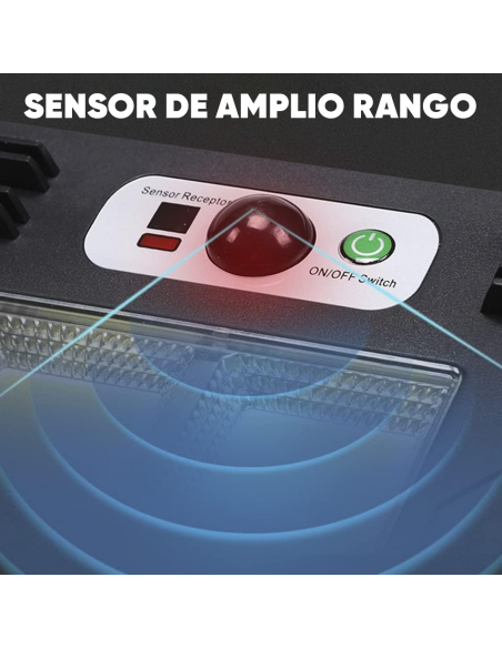 Mini farol solar con 3 paneles integrados y 216 LED, luz blanca, control remoto