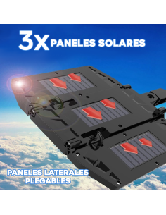 Mini farol solar con 3 paneles integrados y 216 LED, luz... 2