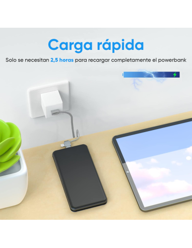 Powerbank 20000mAh Cargador Portátil Rápido con...