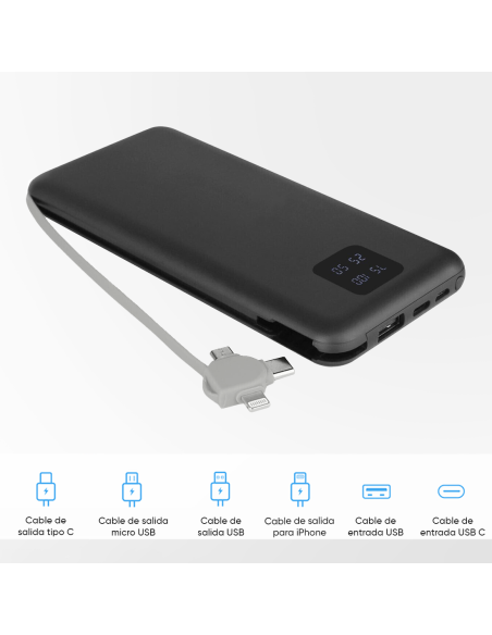 Powerbank 20000mAh Cargador Portátil Rápido con 4 Puertos USB