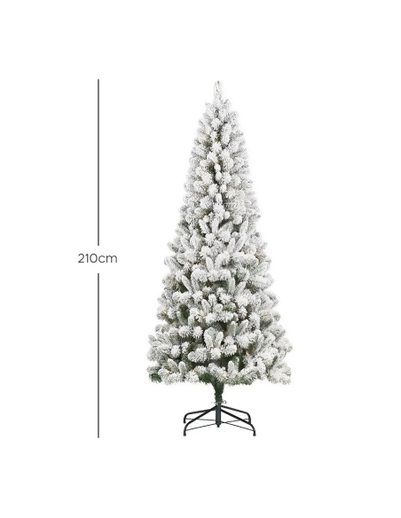 Árbol de Navidad MONTEROSA Nevado 210H 882 Ramas Efecto Nieve Base de Metal