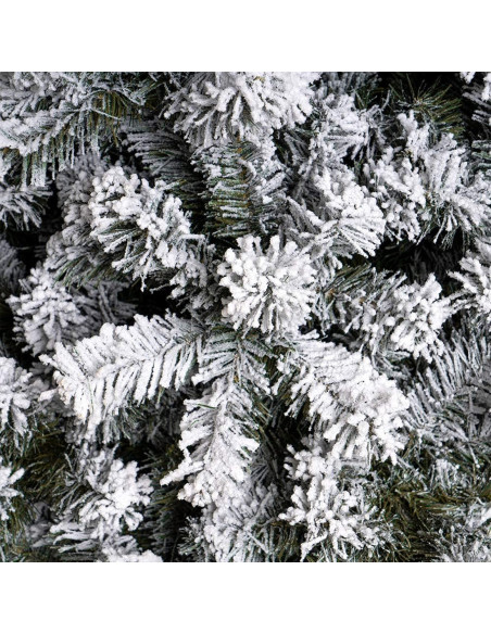 Árbol de Navidad MONTEROSA Nevado 210H 882 Ramas Efecto Nieve Base de Metal