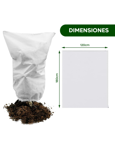Capucho protector para plantas TNT antihielo transpirable 120x180cm