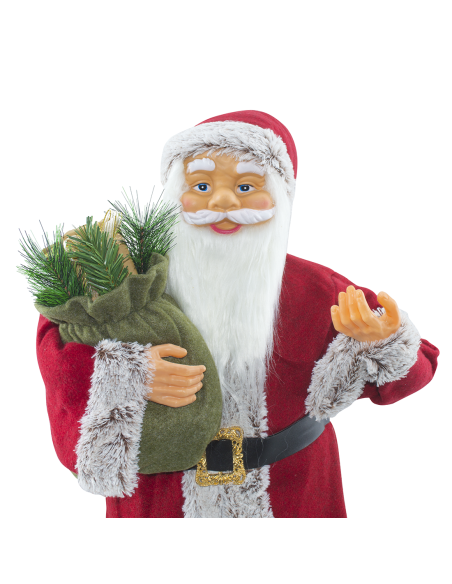 Papá Noel 144410 Rojo y Gris Adorno Navideño Decoración de 90 cm de Altura