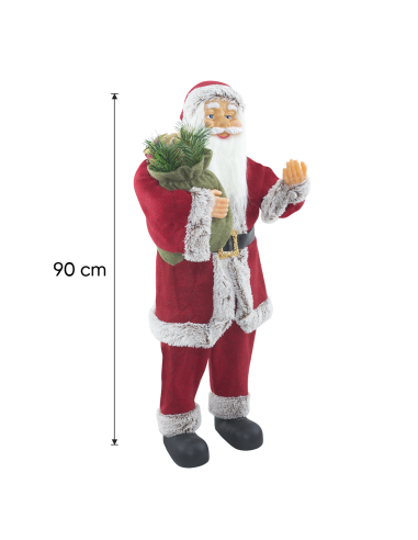 Papá Noel 144410 Rojo y Gris Adorno Navideño...