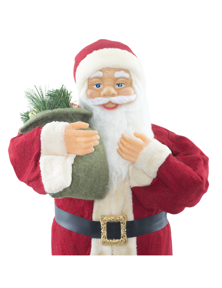 Papá Noel Traje Rojo y Crema 144411 - Adorno Navideño Decoración de 90H cm