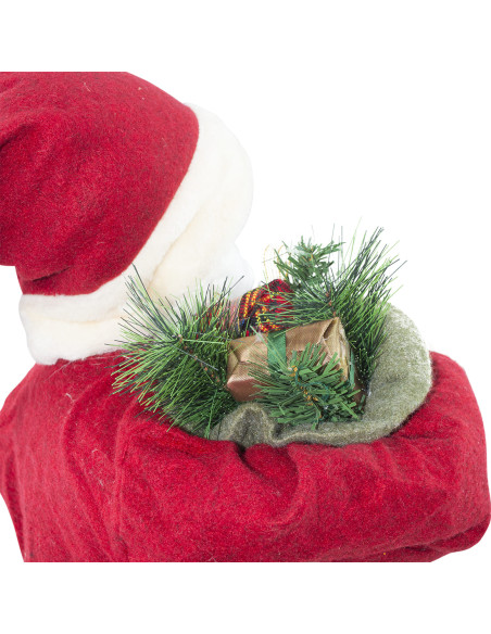 Papá Noel Traje Rojo y Crema 144411 - Adorno Navideño Decoración de 90H cm