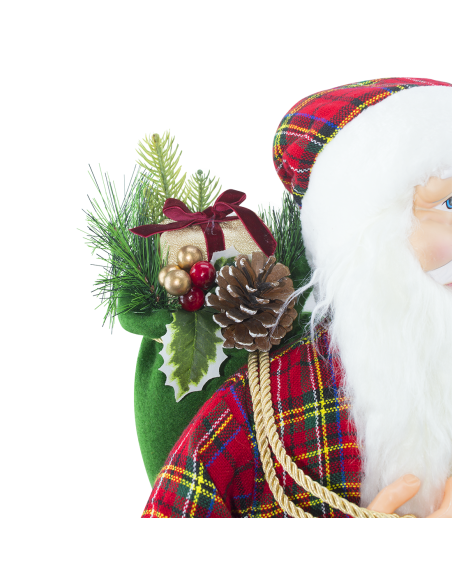 Papá Noel con Traje Escocés 144418 Adorno Navideño Decoración de 90H cm