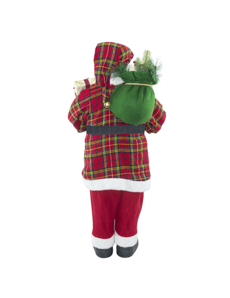 Papá Noel con Traje Escocés 144418 Adorno Navideño Decoración de 90H cm