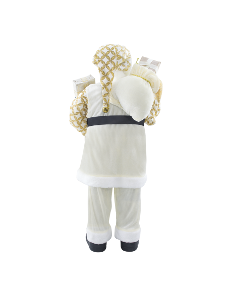 Papá Noel con Traje Crema y Glitter 144494 Adorno Navideño Decoración de 90H cm