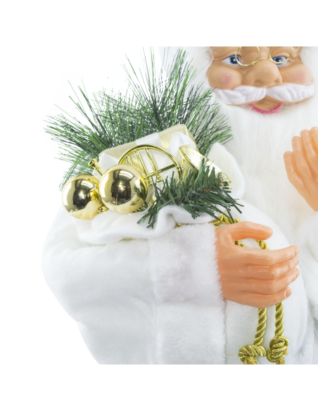 Papá Noel con Traje Blanco 144506 Adorno Navideño Decoración de 90H cm