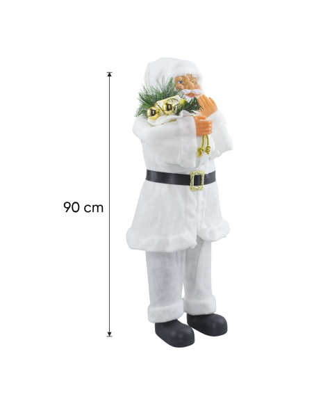 Papá Noel con Traje Blanco 144506 Adorno Navideño Decoración de 90H cm