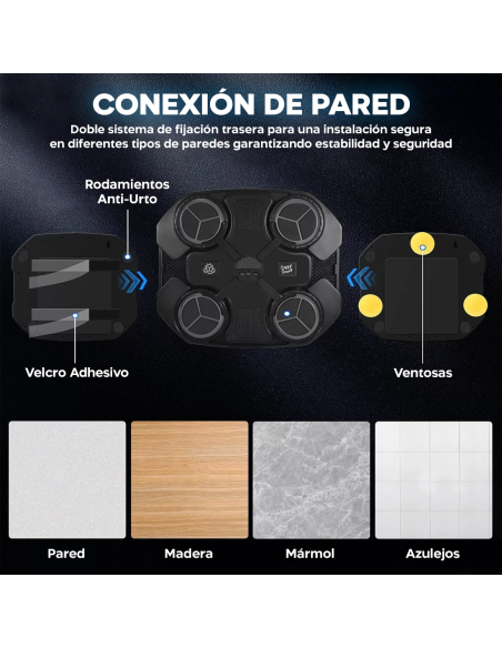 Máquina de Boxeo Musical para Niños con Bluetooth, Luces RGB, Sonidos y Guantes