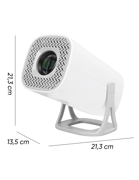 Proyector 4K Ultra HD Portátil Wi-Fi Rotación de 180° con Altavoces Hi-Fi