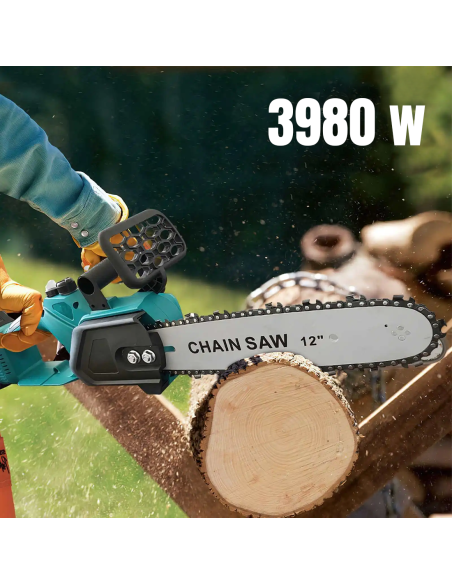Motosegadora a Batería 3980W 12 Pulgadas Doble Batería 21V con Estuche