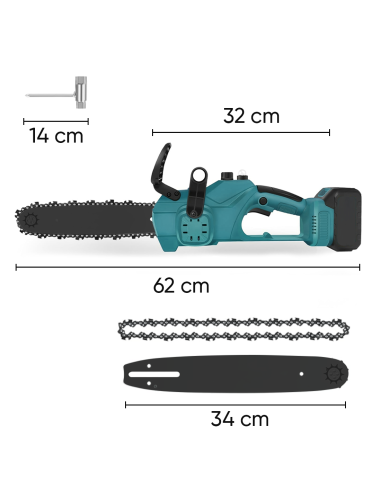 Motosegadora a Batería 3980W 12 Pulgadas Doble...