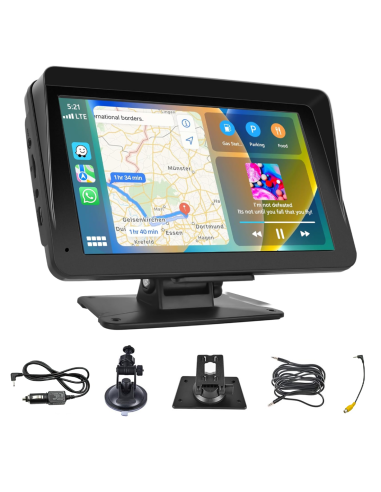 Pantalla CarPlay 7'' para Coche con GPS, FM, Bluetooth, Android iOS