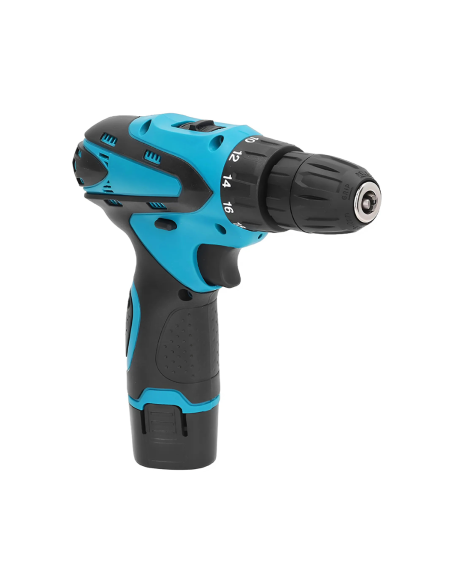 Taladro Atornillador a Batería 12V con Doble Batería Recargable y Luz LED