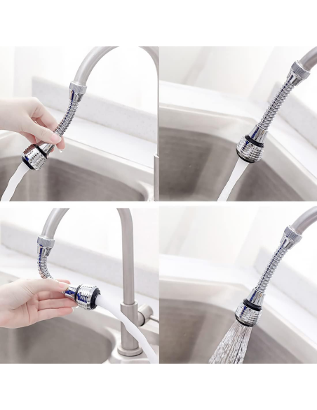 Rompigote Flexible Mezclador Grifo de Cocina Con Boquilla Rotatoria 360°