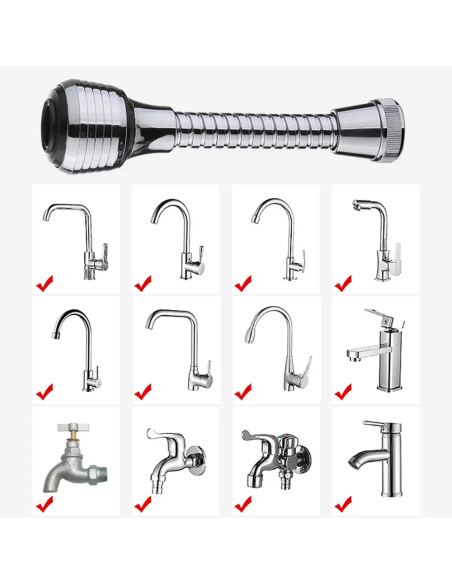 Rompigote Flexible Mezclador Grifo de Cocina Con Boquilla Rotatoria 360°