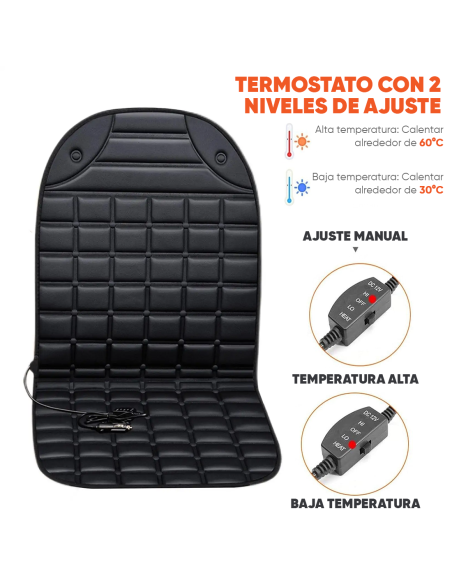 Cubreasiento Calefactable Universal con 2 Niveles de Regulación de Calor