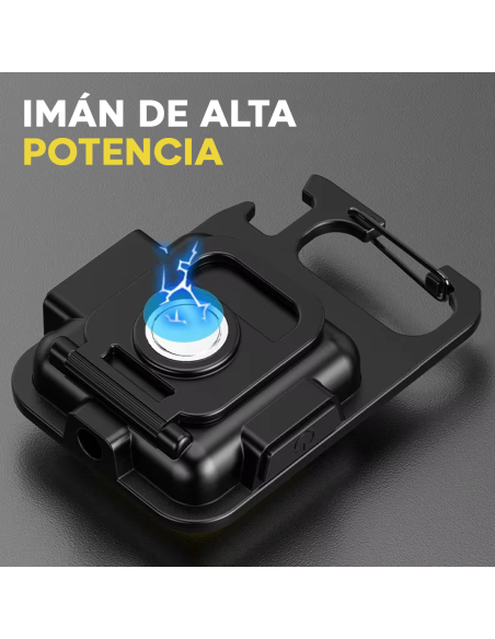 Mini Linterna LED Portátil con Llavero, Multifuncional, Imán y Abrebotellas